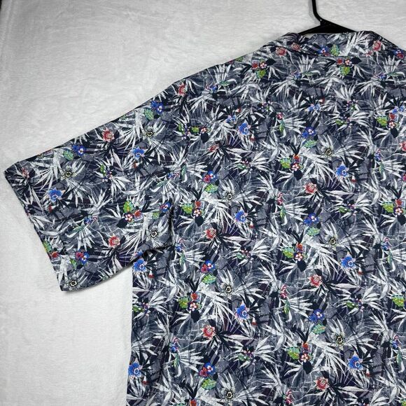 Robert Graham Tropical Flower-Print Sport Button Up‎ Performance Shirt XLT - Picture 10 of 13